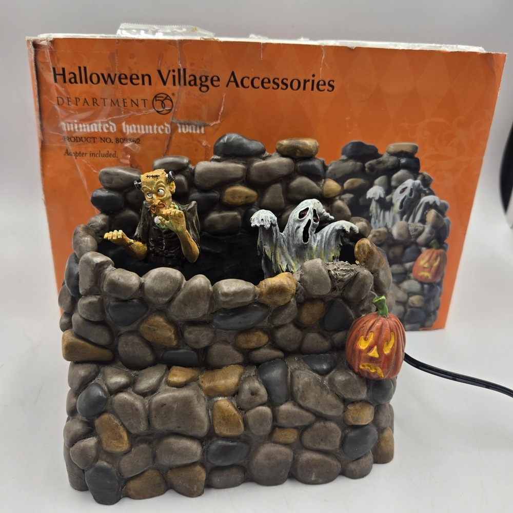 Department 56 Animated Haunted Spooky Wall Halloween Village Accessory No Cords